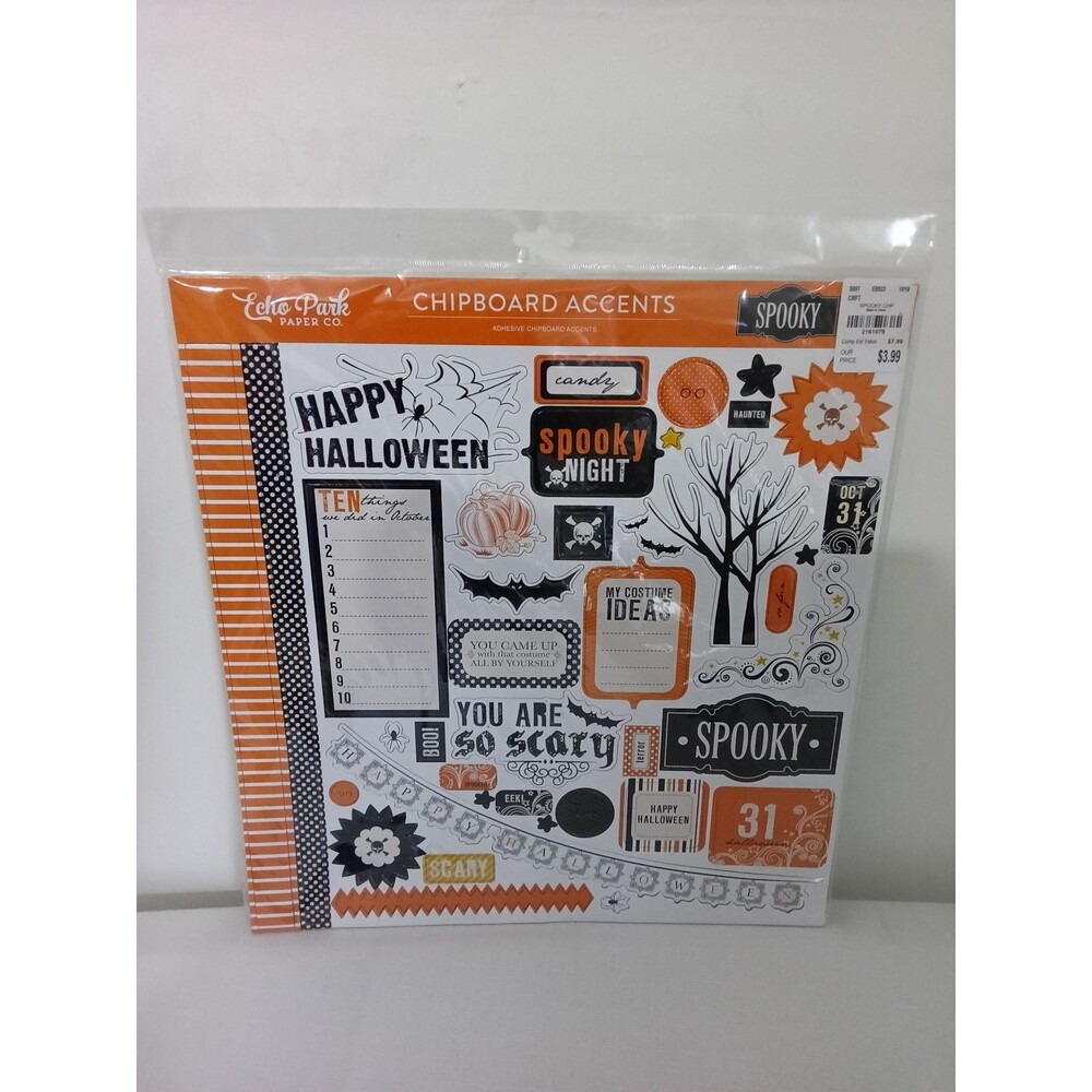Echo Park Spooky Halloween Chipboard Accents – New in Package